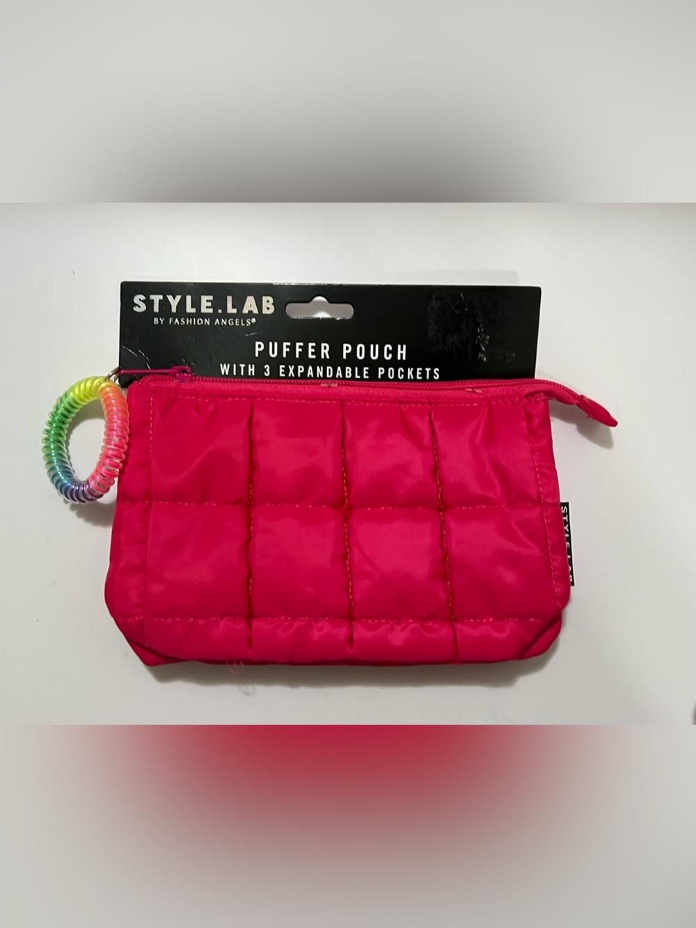 🆕 Style.Lab Pink Puffer Pouch 3 Expandable Pockets NWT